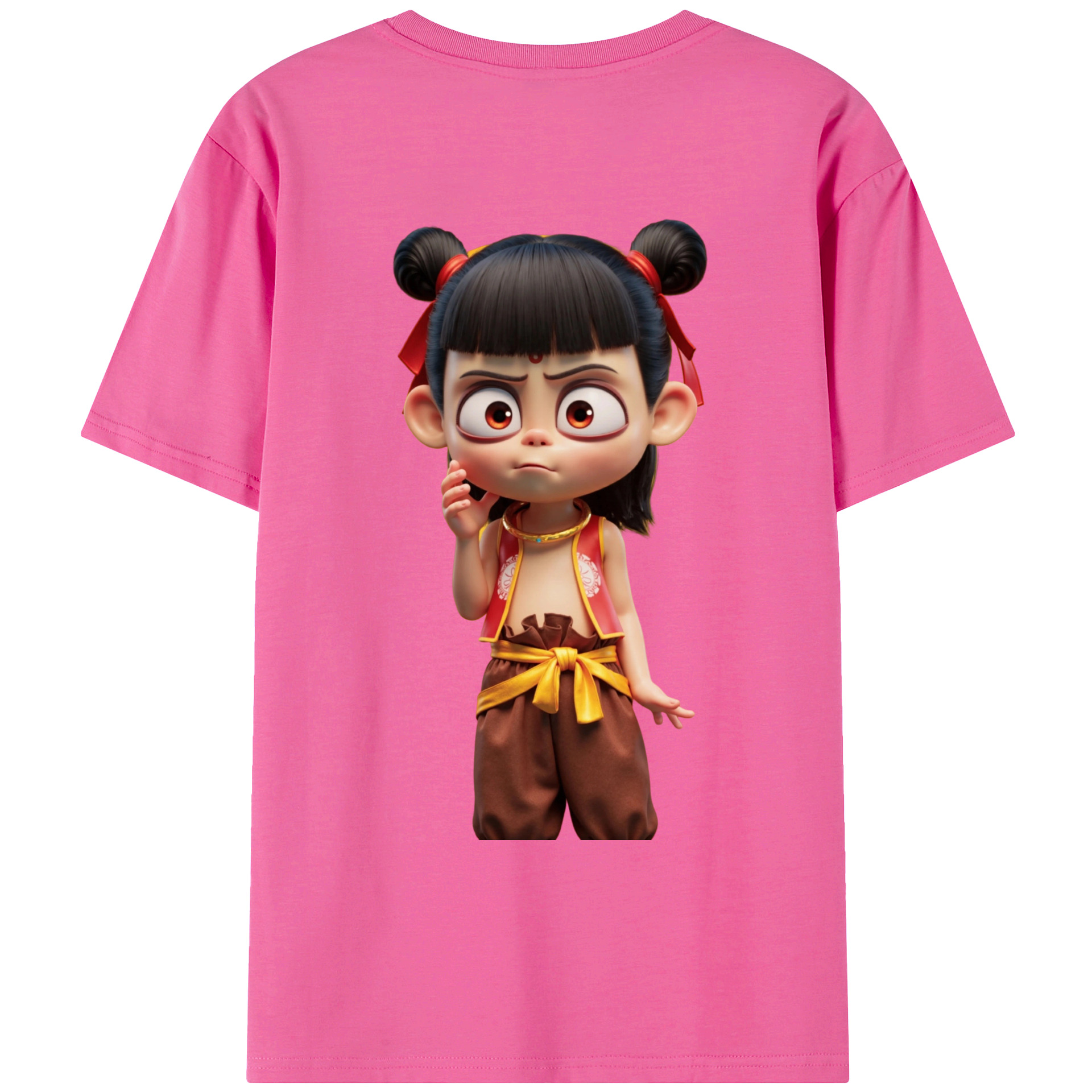 （画像用） Ne Zha 2 ナタ 魔童の大暴れ レディース半袖Tシャツ(バックプリント)